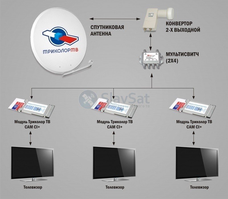Спутниковое на 2 телевизора. Схема подключения 2 ресиверов Триколор ТВ. Триколор на 3 телевизора схема подключения. Схема подключения телевизора Триколор ТВ на 2 телевизора. Ресиверы Триколор ТВ на 2 телевизора схема подключения.