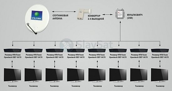 НТВ-ПЛЮС на 8 телевизоров