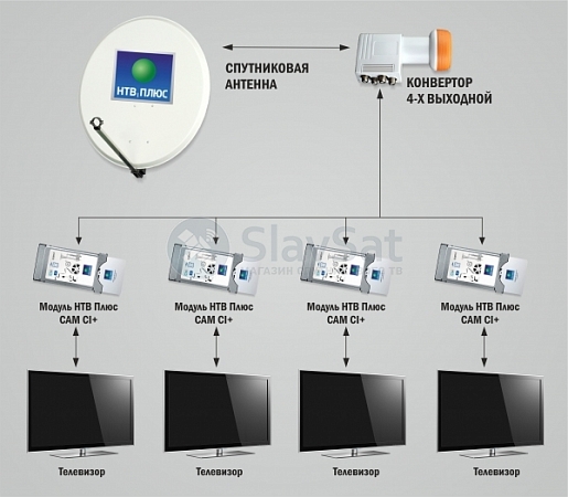 НТВ-ПЛЮС на 4 телевизора